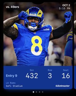 4 Tickets Rams Vs 49ers 10/2
