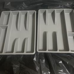 IKEA Flatware Utensil Storage Drawer Divider Organizer Tray Gray Smacker 10x12" 