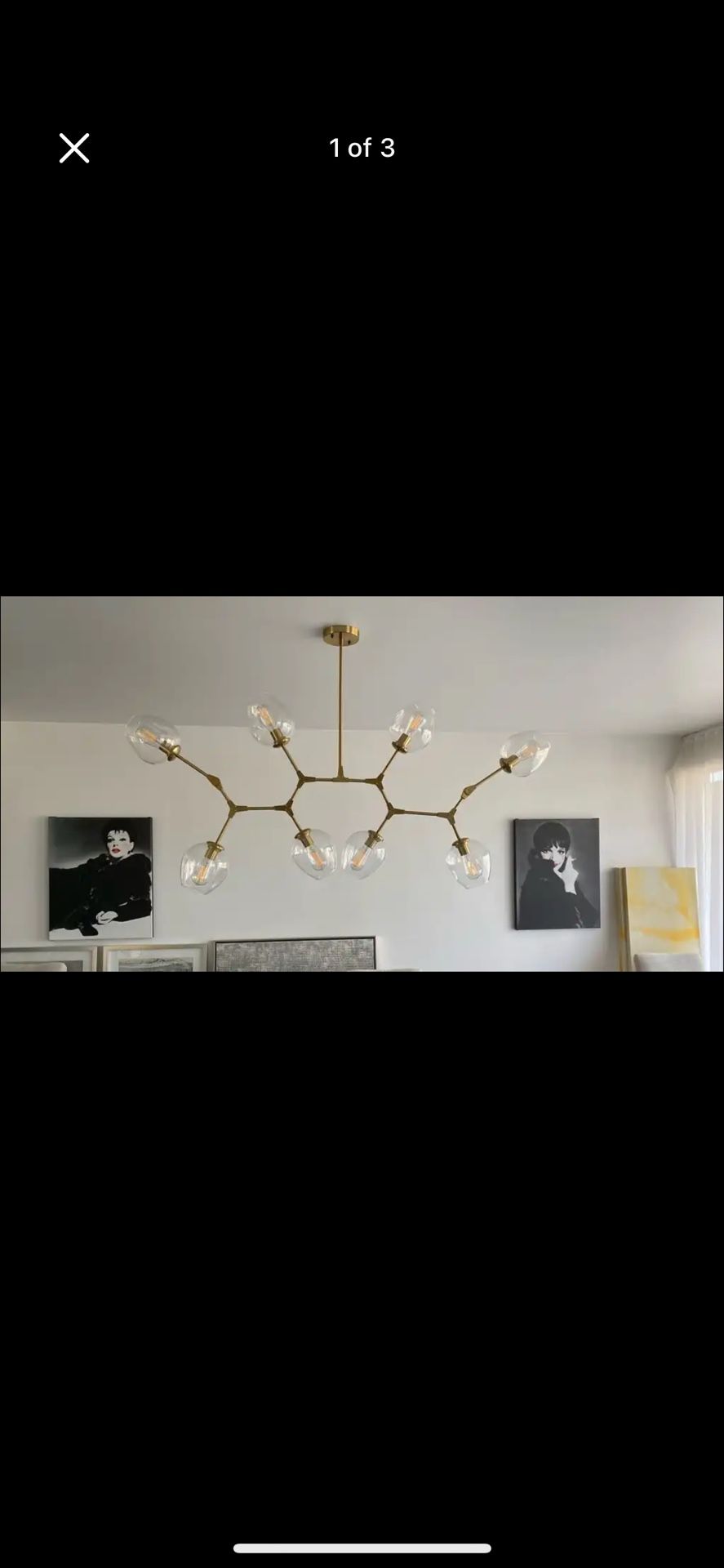 mcm Beautiful Brass Chandelier Ceiling Light With Bulbs