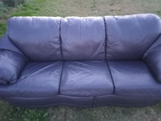 Dark Blue leather Sofa Bed 