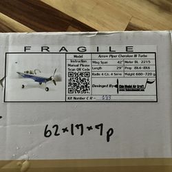 Arrow Piper Cherokee Wood Model Airplane 