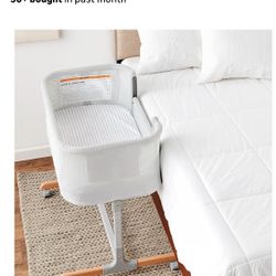 Skiphop Baby Bassinet, Cozy Up 2-in-1 Bedside Sleeper & Bassinet, Grey