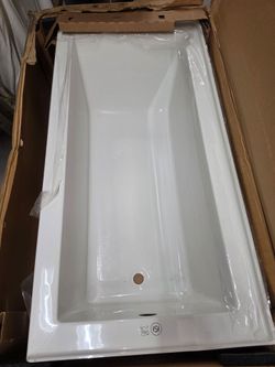 Signature Hardware 60" x 30"  Acrylic Alcove - Right Drain - White