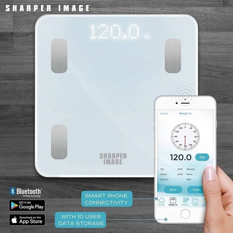 Sharper Image Digital Body Scale with LED & Bluetooth