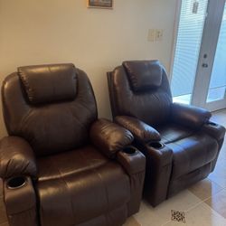 4 Reclining Leather Sofas