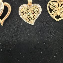 14k Two Tone Heart Pendant