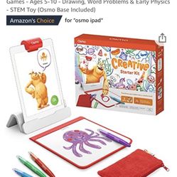 Osmo - Creative Starter Kit for iPad - 3 Educational Learning Games - Ages 5-10 - Drawing, Word Problems & Early Physics - STEM Toy (Osmo Base Include
