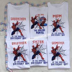 Custom Made Family Spiderman birthday shirt 🥳