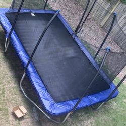 Skywalker Trampolines 15 Rectangle Trampolineand Enclosure Blue