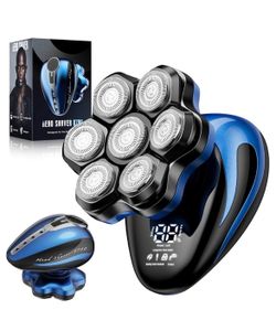 Electric Head Shaver for Bald Men, 7 Floating Stainless Steel Blades, Cordless, LED Display, USB Rechargeable, IPX6 Waterproof