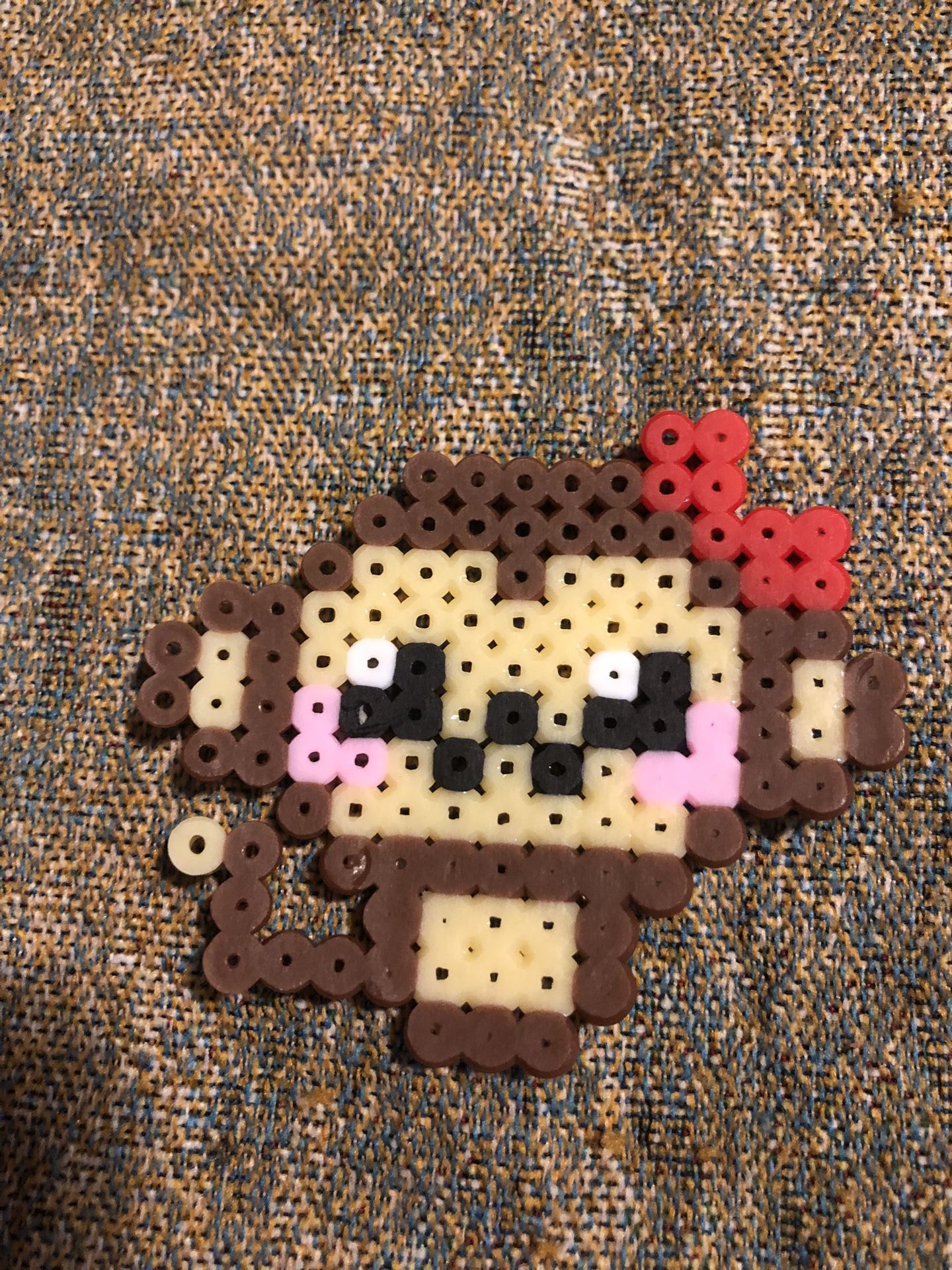 Cute Fuse Beads Monkey With Bow