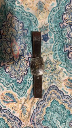 Western genuine leather belt with buckle