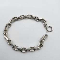 925 Sterling Silver Heavy Link Chain Bracelet 19.9g 7.25 Inches Fine Jewelry