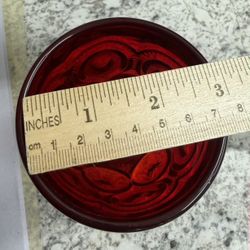 L.E. Smith Moon And Stars Water/Wine Goblets Ruby Red