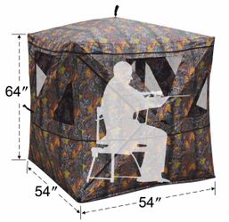 Camo Ground Blind Hunting Tent | Pop Up | See Through | Deer Hunting Blind