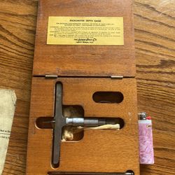 Lufkin Micrometer Depth Gage – Housed in a wooden case 