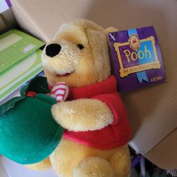 Small Winnie The Pooh Vintage Christmas Plushie