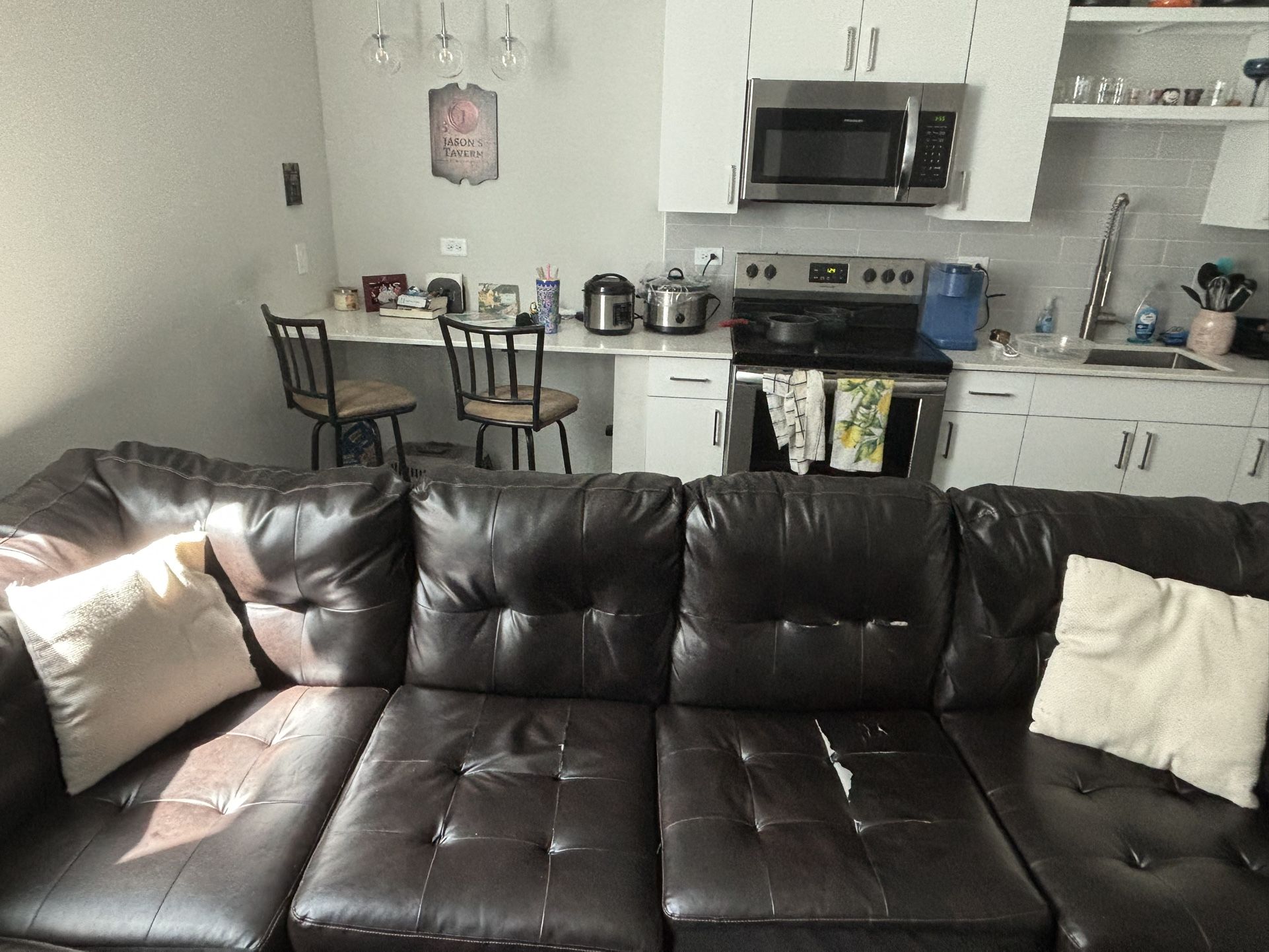 FREE Two Piece Leather Sectional Couch
