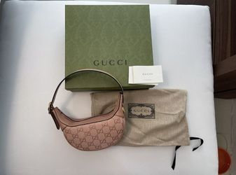 Authentic Gucci OPHIDIA MINI BAG Pink Canvas