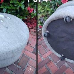 Round Ottoman On The Wheels