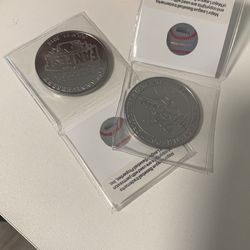 2 Cincinnati Reds 1990 World Series Tittle Silver Coins 