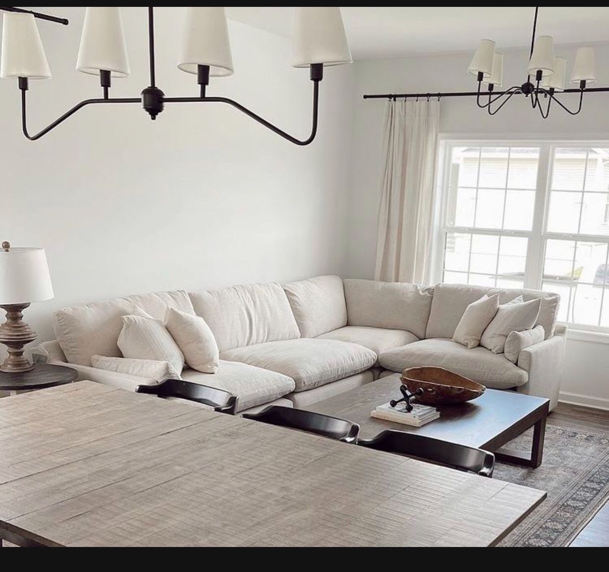 Brand New❇️ Ivory Cloud Modern Farmhouse 5 Pc Sectional☄️ $39 Down Payment 👍