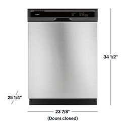 🚨 Whirlpool - 24" Built-In Dishwasher - Stainless steel Model WDF330PAHS