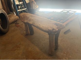 Beach wood bench