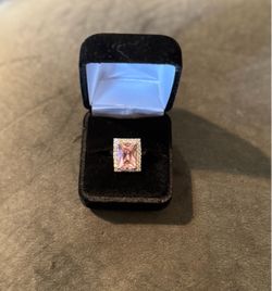 Pink sapphire Halo Cocktail Ring