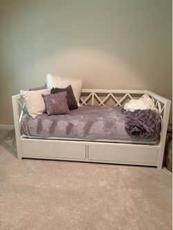 White Wood Daybed with Storage Drawers by Pottery Barn