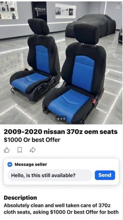 Nissan 370z OEM Front Seats Pair