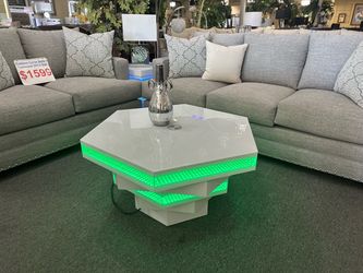 Brand New White Octagonal LED Coffee Table