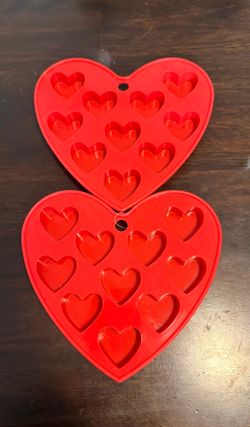 Red Silicone Heart-Shaped Mold Set of 2