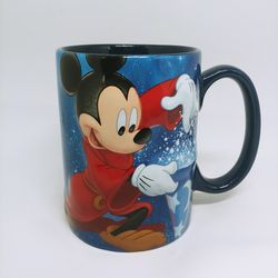 Disney Parks Walt Disney World Raised 3D Mickey Mouse Wizard Blue Mug Cup