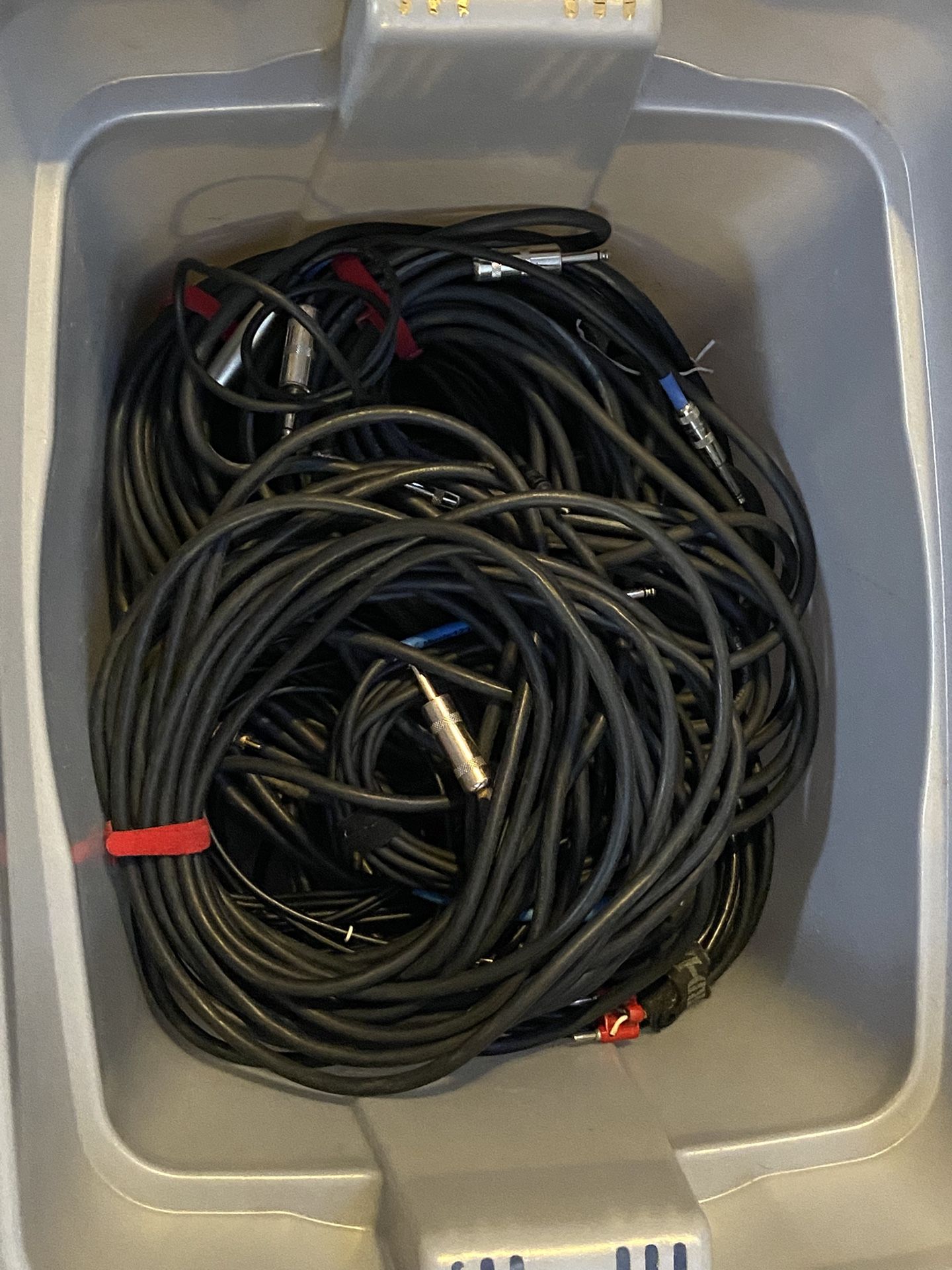 Tub Of Audio Cables