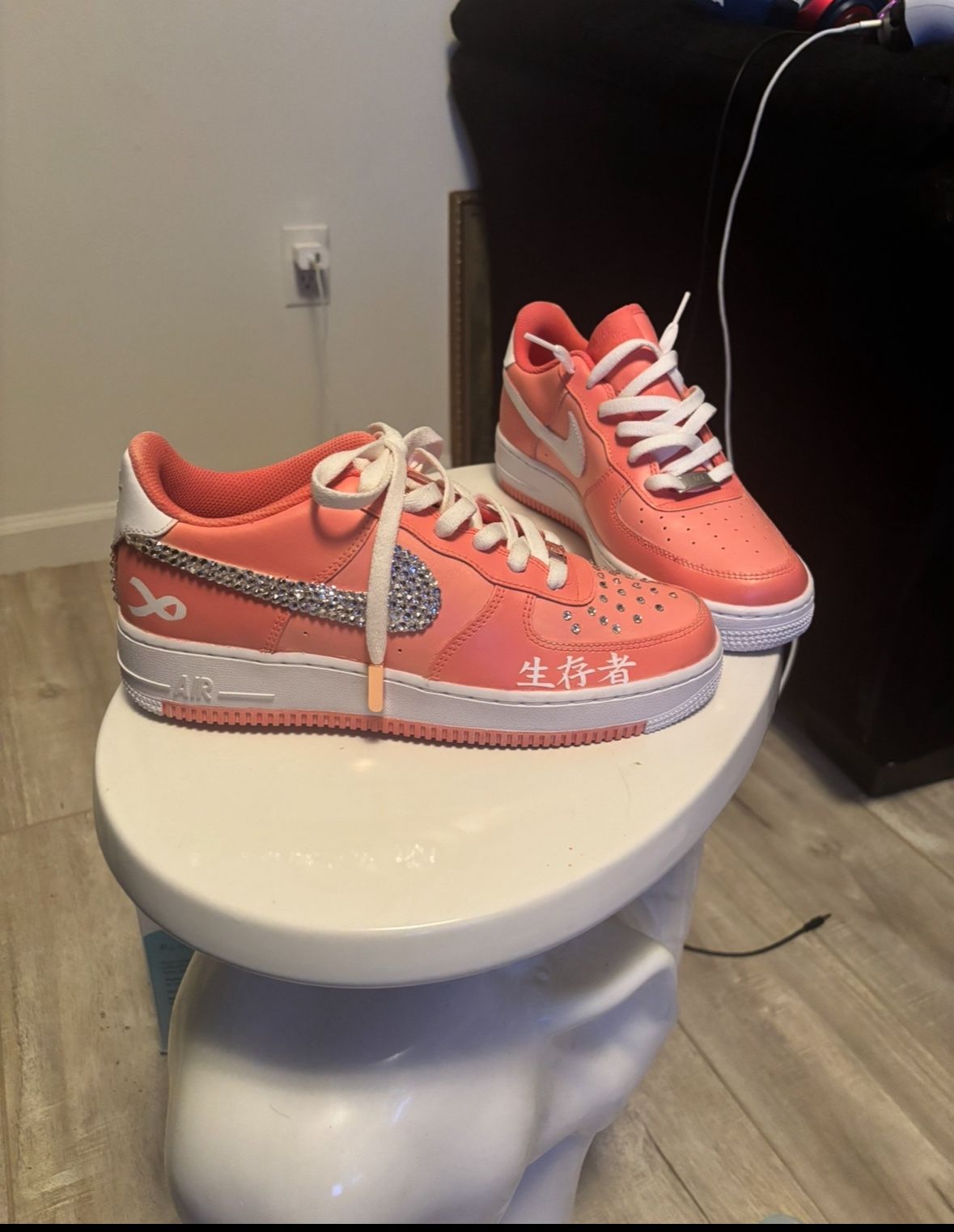 Custom Breast Cancer Awareness Air Force 1’s Size 7