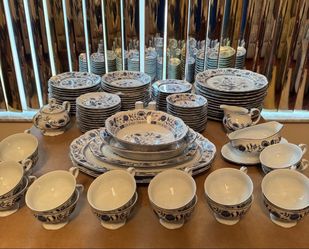 Vintage Blue Sone “Blue Onion” Porcelain Dinnerware Set