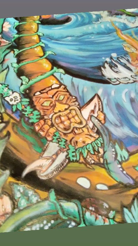 Doing surf art/graphics for you , on your board , surf, skate, mural, wall,shop window you name it !!