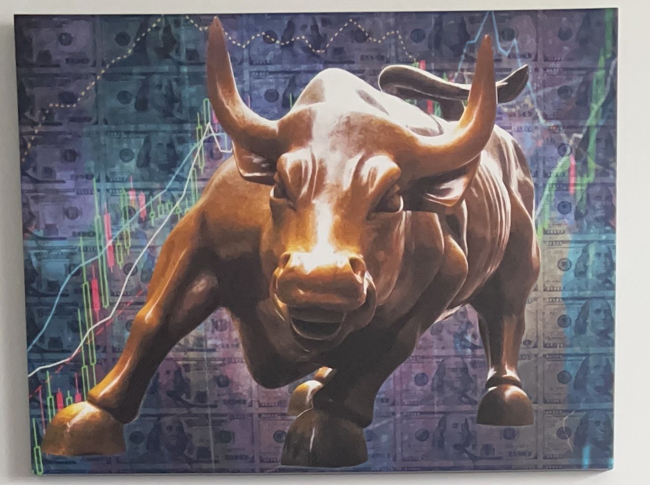 Charging Bull Wall Street Canvas Art