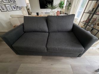 Charcoal Apartment Sofa + Pullout mattress – Clean, Minimal, Comfortable