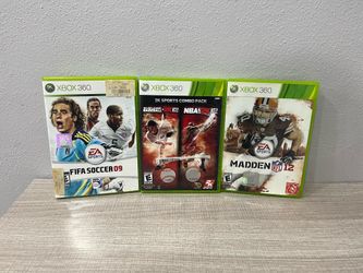 Xbox 360 Sports Game Lot Madden 12 FIFA 09 MLB 2K12 NBA 2K12 Bundle 4 Games