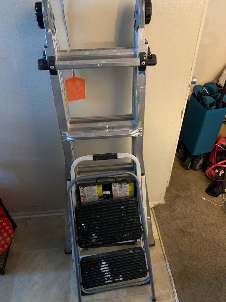 10 Ft Collapsible Ladder With 2 Step Ladders
