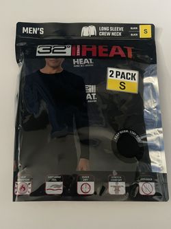 32 Deg Body Heat Long Sleeve Crew Neck Mens Small 2 PC