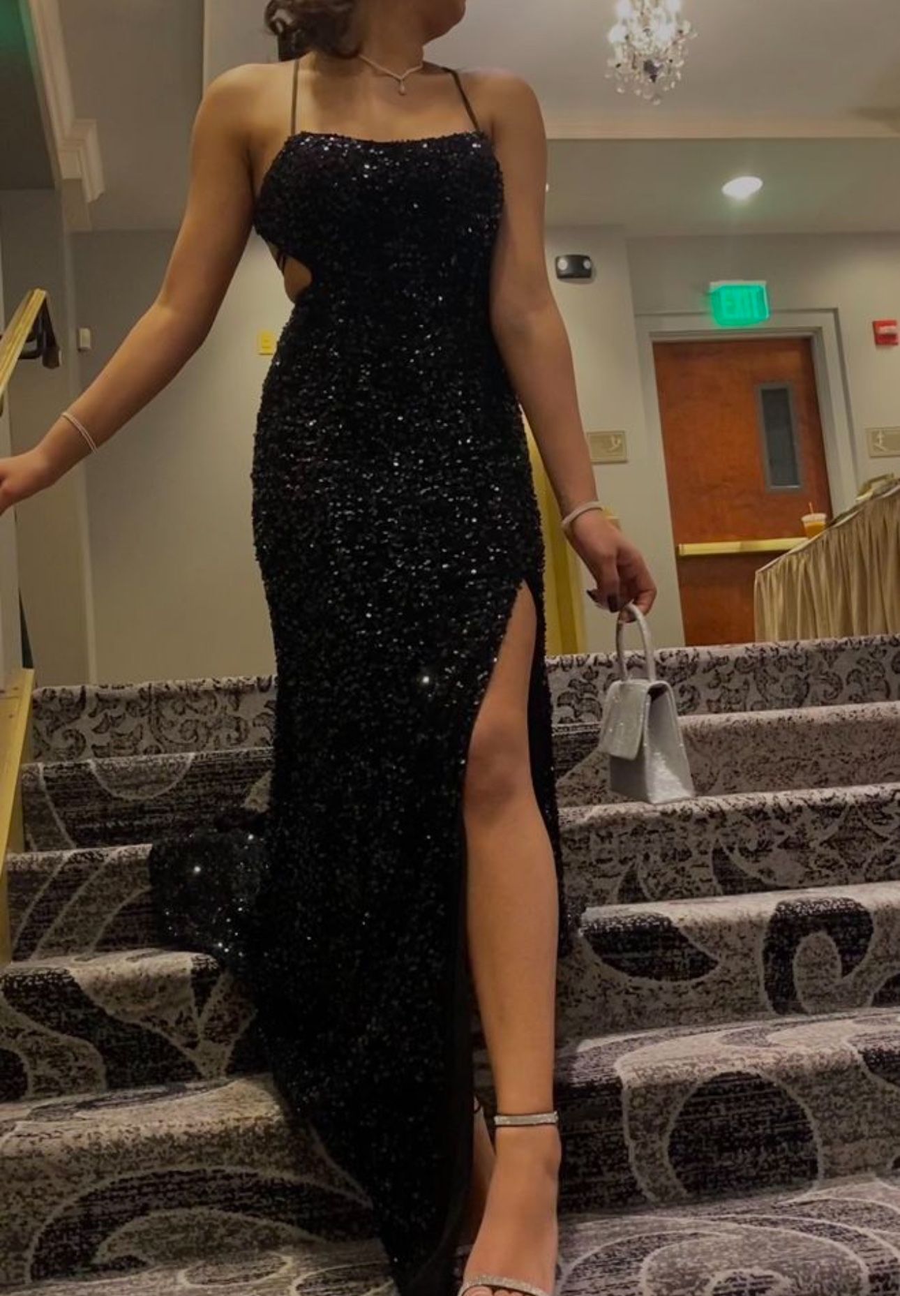 Black Sequin Prom Dress