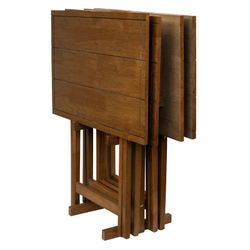 Mainstays 5pcs Over Size TV Tray Farmhouse Walnut L23.62" x W15.75" x H25.98"