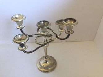 Antique candle holder zinc silver plated