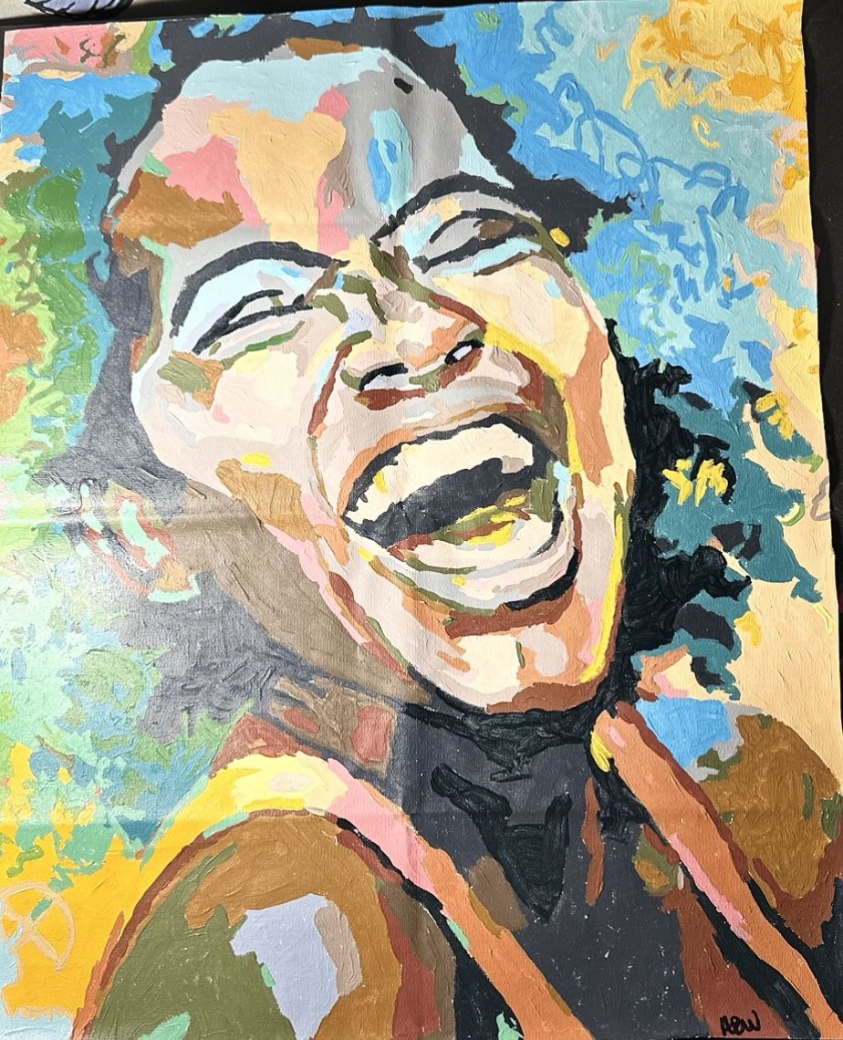African American Woman Painting