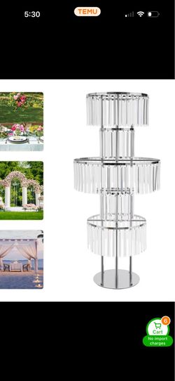 2 pcsElegant 5 Tier Flower Stand | Modern Design for Floral Arrangements, Easy to Assemble, Golden Plastic, Ideal for Weddings, Parties, Table Centerp