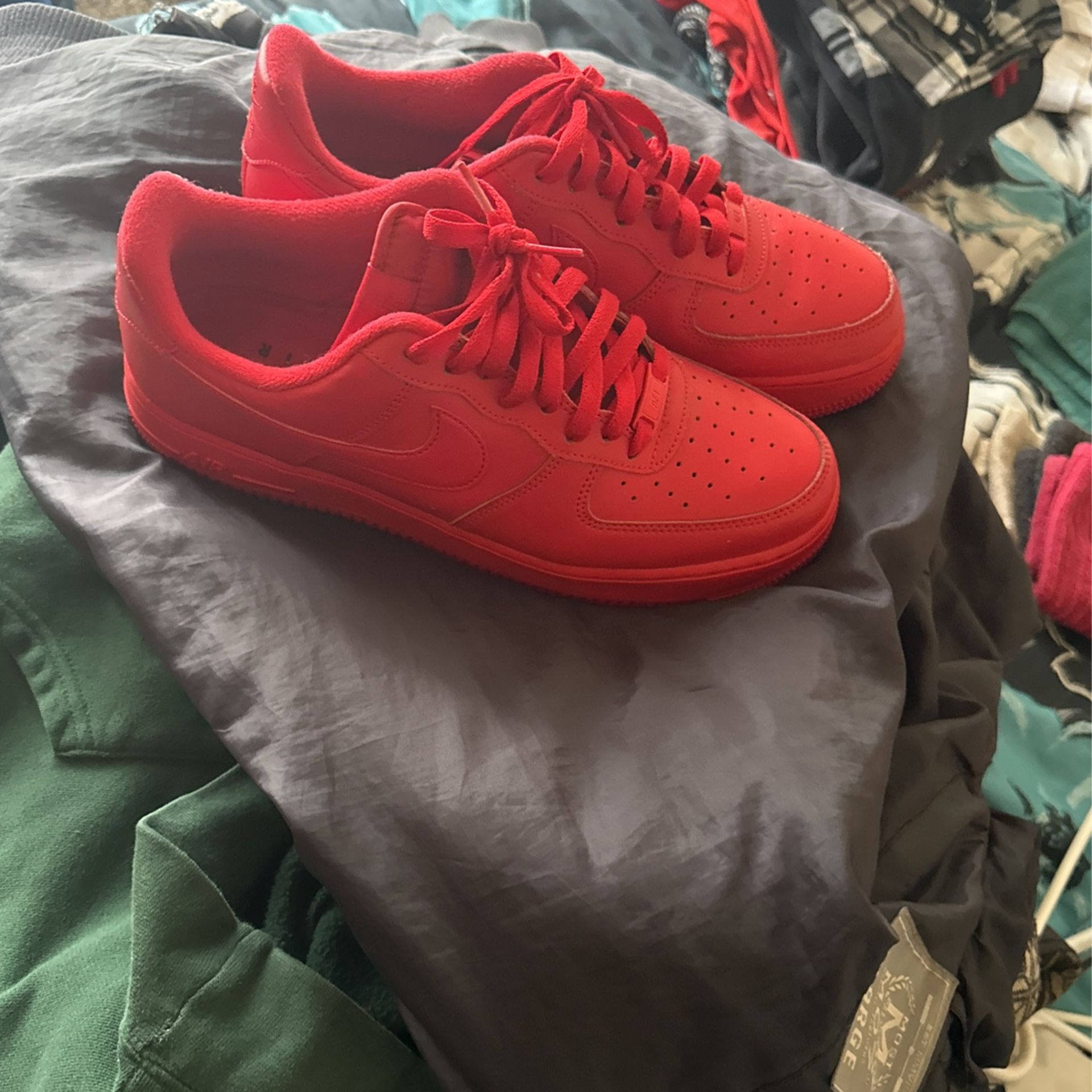 Red Air Force 1s Size 10