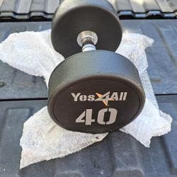 New Yes4All 40lbs Rubber Coated Dumbbell. SINGLE